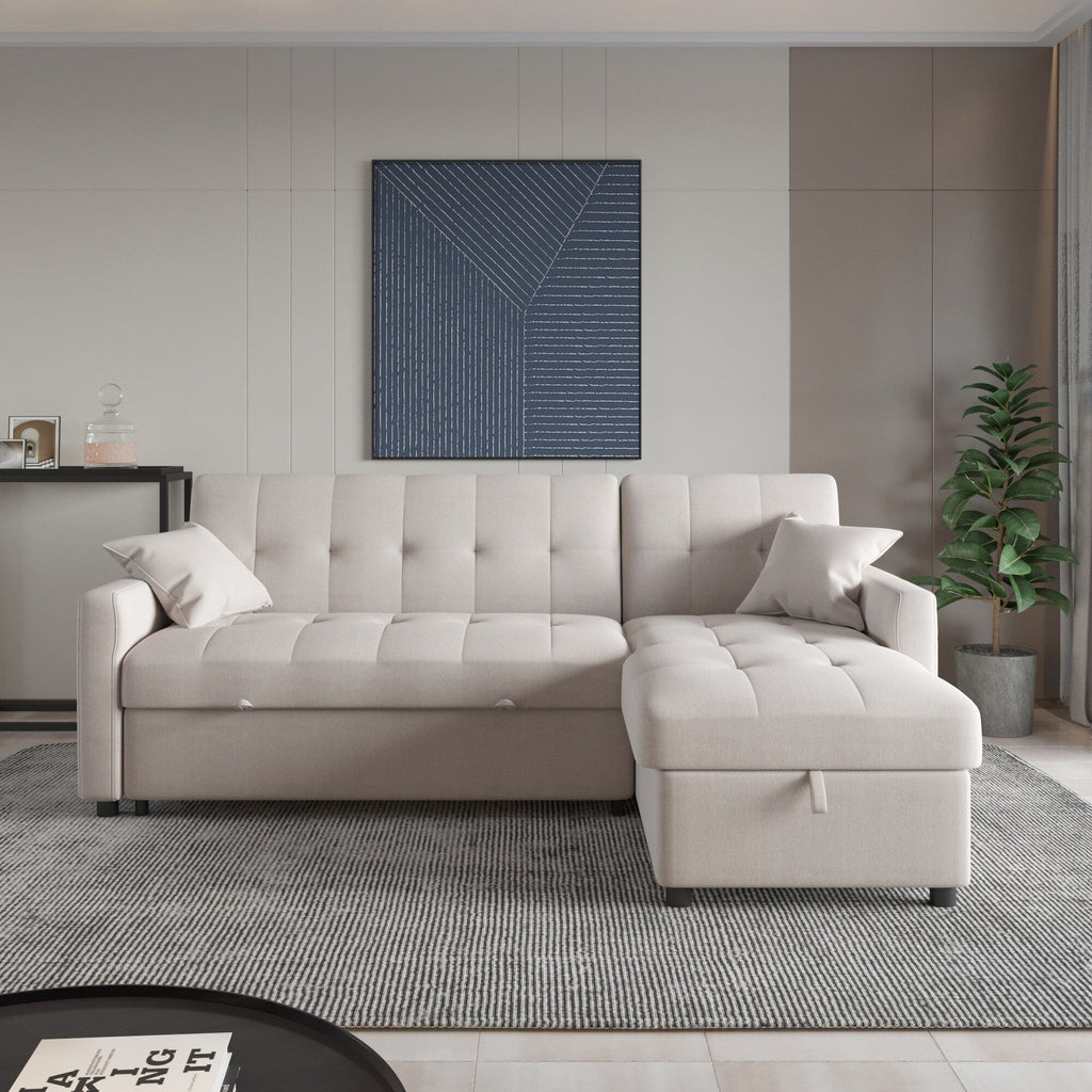 Divano letto reversibile e chaise longue da 82'' di larghezza