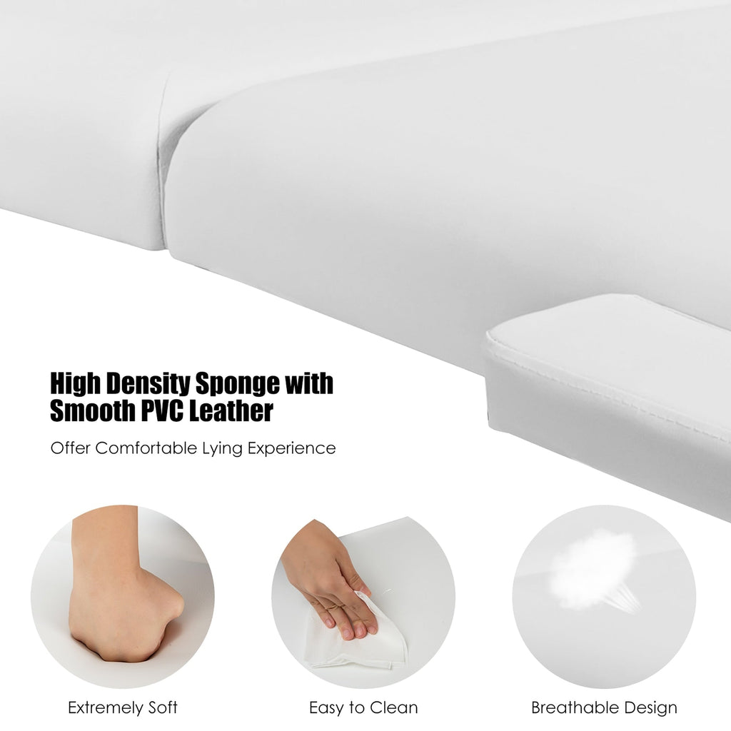 Lettino da massaggio portatile da 84''L, regolabile, per spa viso, tatuaggi, con trasporto