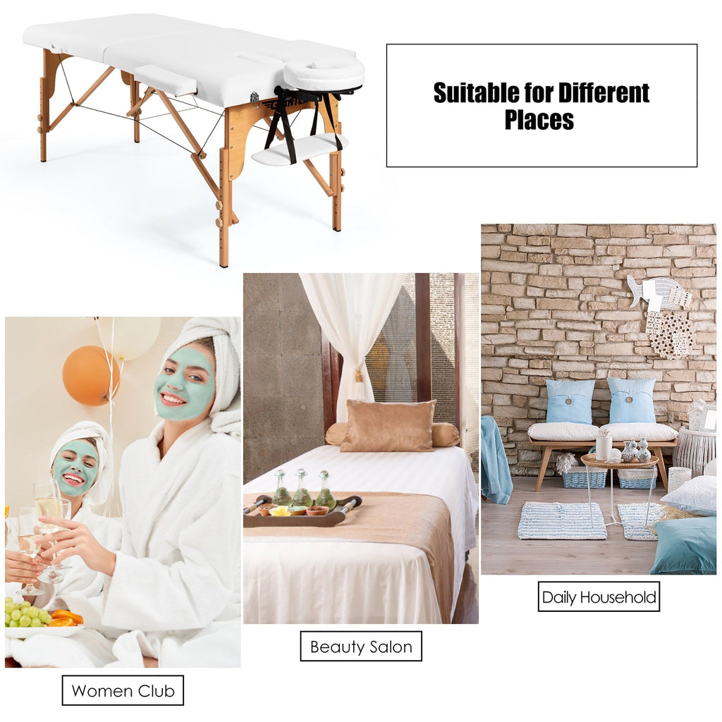 Lettino da massaggio portatile da 84''L, regolabile, per spa viso, tatuaggi, con trasporto