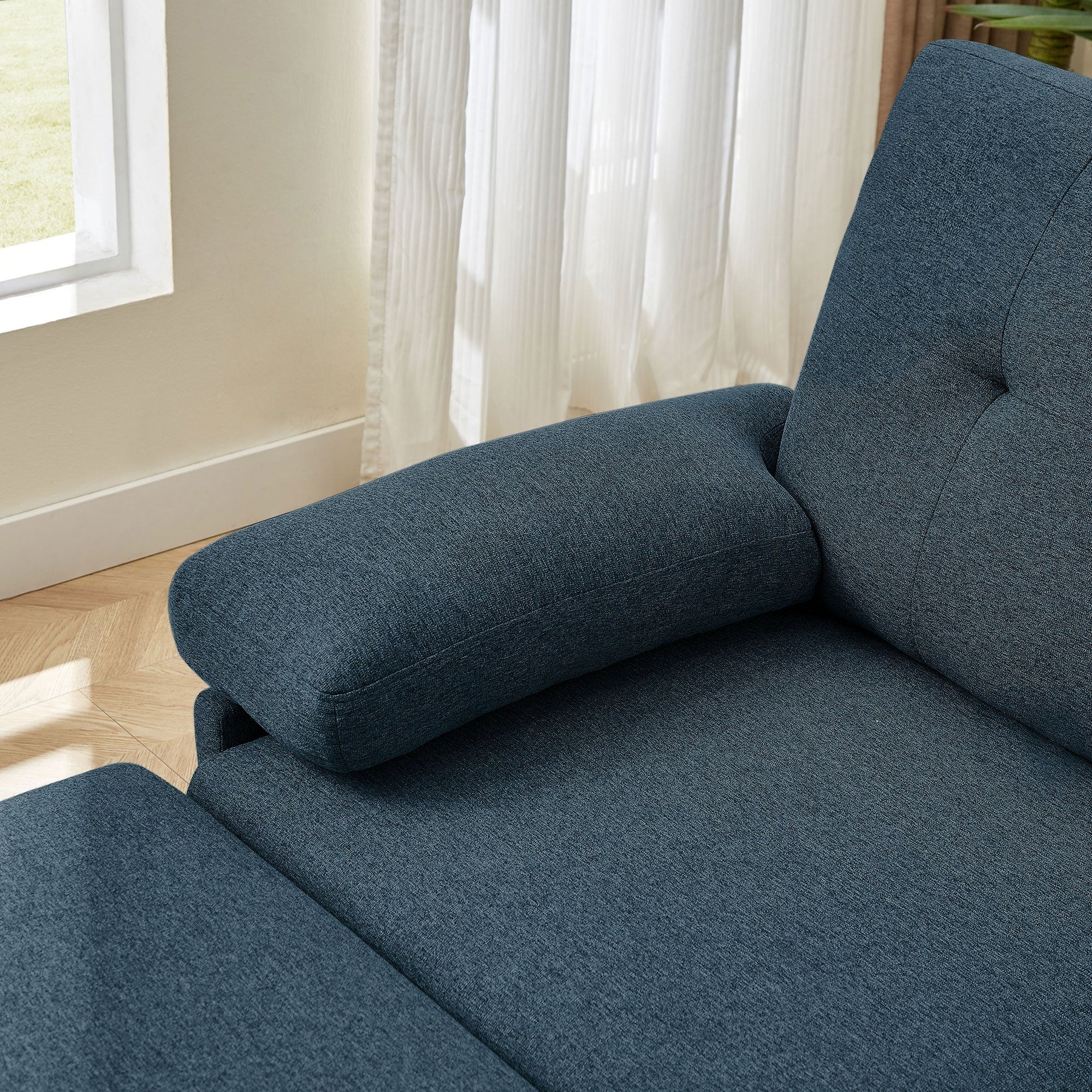 Divano componibile a L da 86,22 pollici con tasche portaoggetti laterali