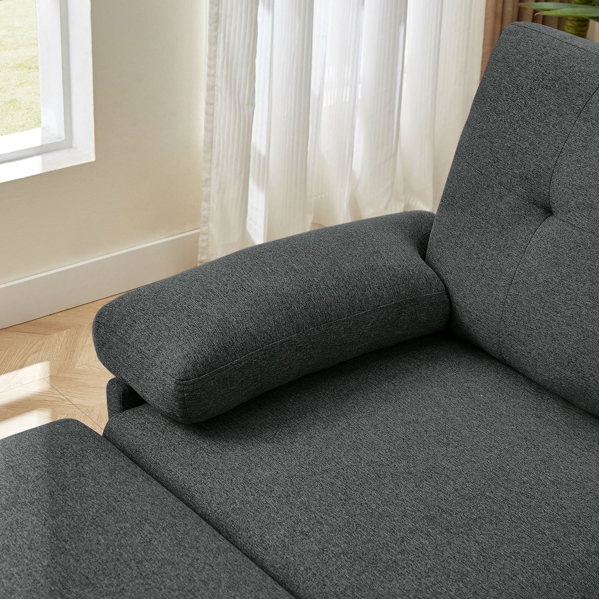 Divano componibile a L da 86,22 pollici con tasche portaoggetti laterali