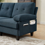 Divano componibile a L da 86,22 pollici con tasche portaoggetti laterali