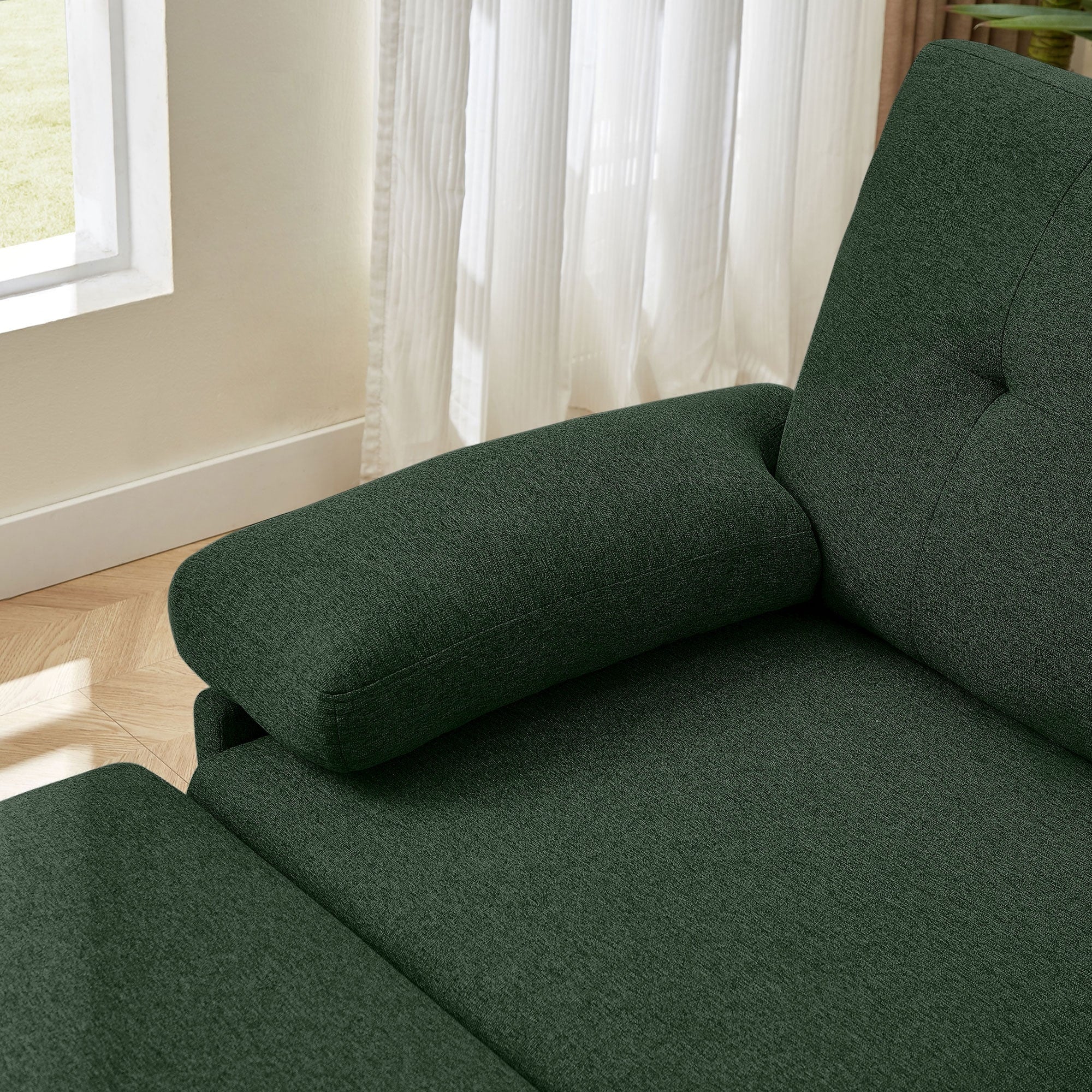 Divano componibile a L da 86,22 pollici con tasche portaoggetti laterali