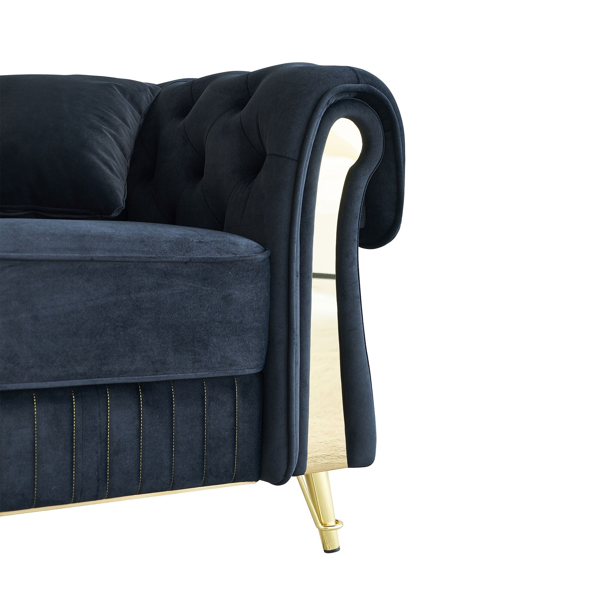 Divano a 3 posti in velluto 89 con due cuscini di seduta e due cuscini di appoggio