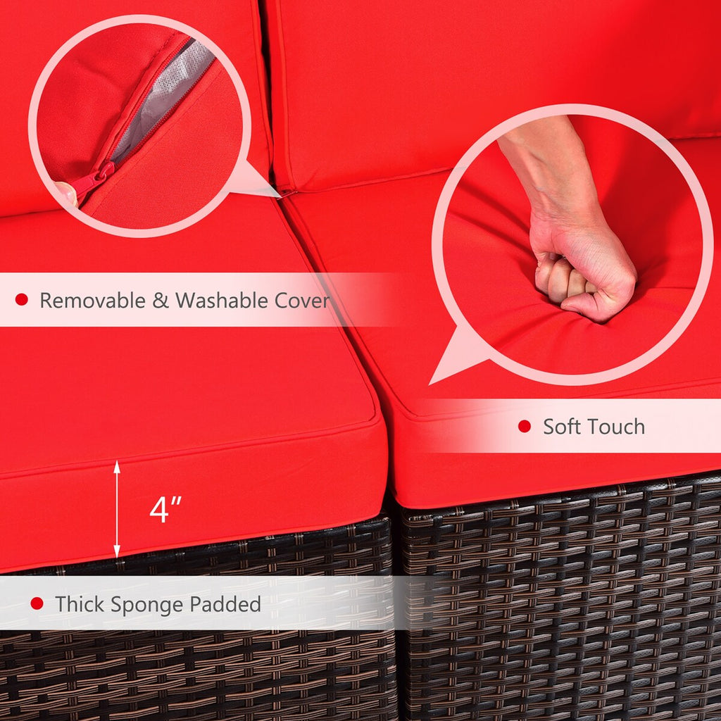 Set di 8 mobili da giardino in rattan, tavolo con braciere, supporto per serbatoio, copertura per terrazza