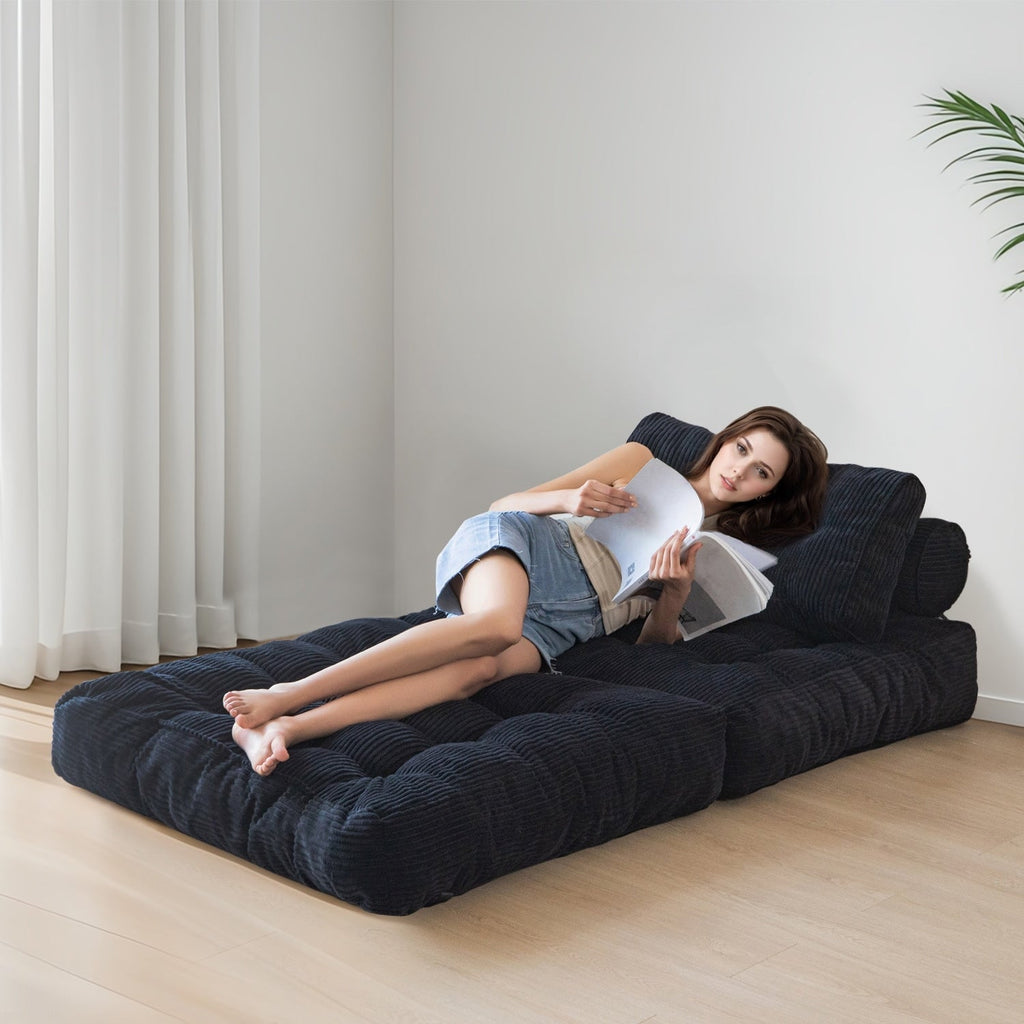 Divano letto pieghevole in velluto a coste, singolo