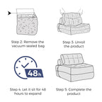 Divano letto pieghevole in velluto a coste, singolo