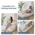 Divano letto pieghevole in velluto a coste, singolo