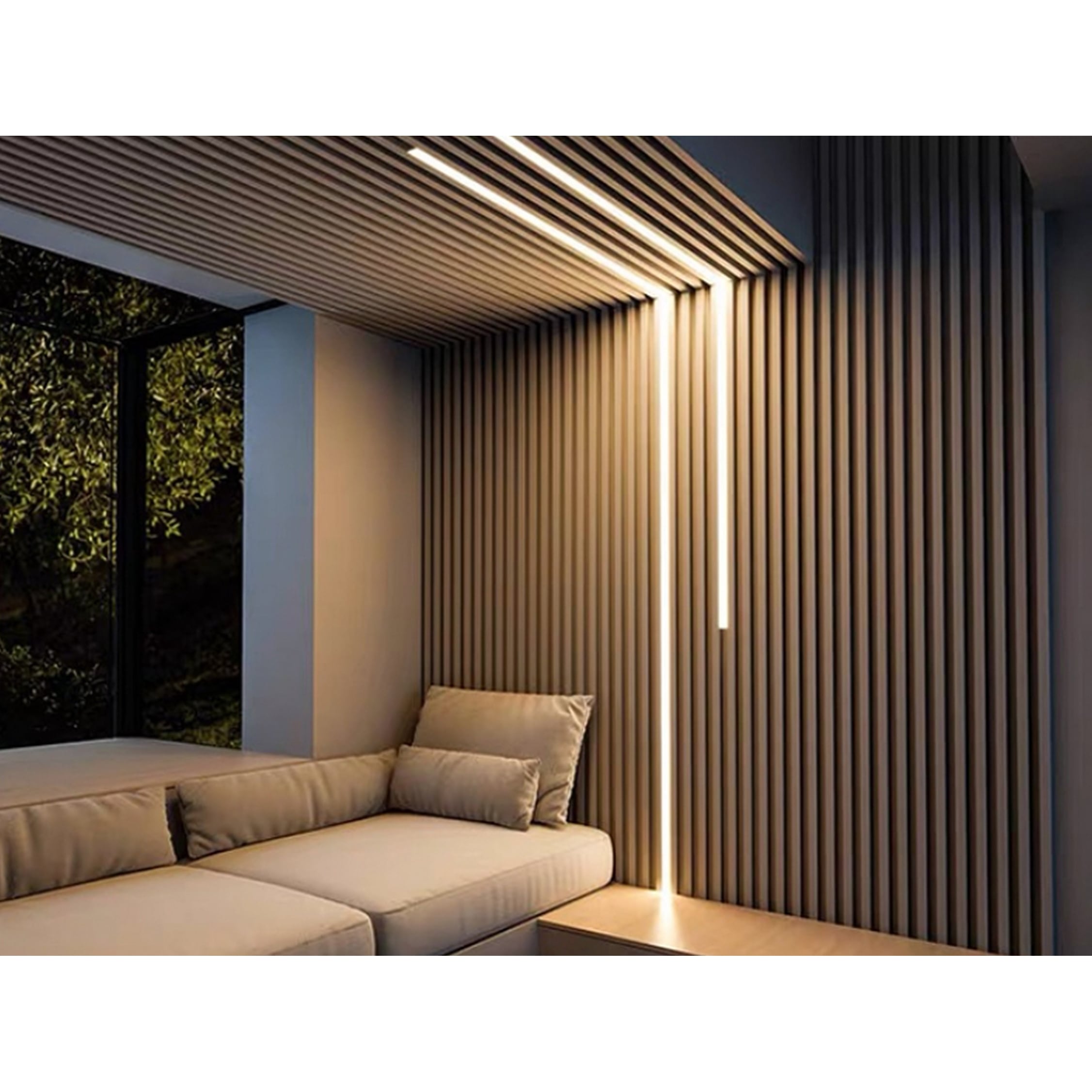 Pannello di rivestimento in legno massello da 93 pollici x 6 pollici x 0,8 pollici - 3 pezzi + 1 pezzo di finitura finale