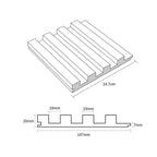 Pannello di rivestimento in legno massello da 93 pollici x 6 pollici x 0,8 pollici - 3 pezzi + 1 pezzo di finitura finale