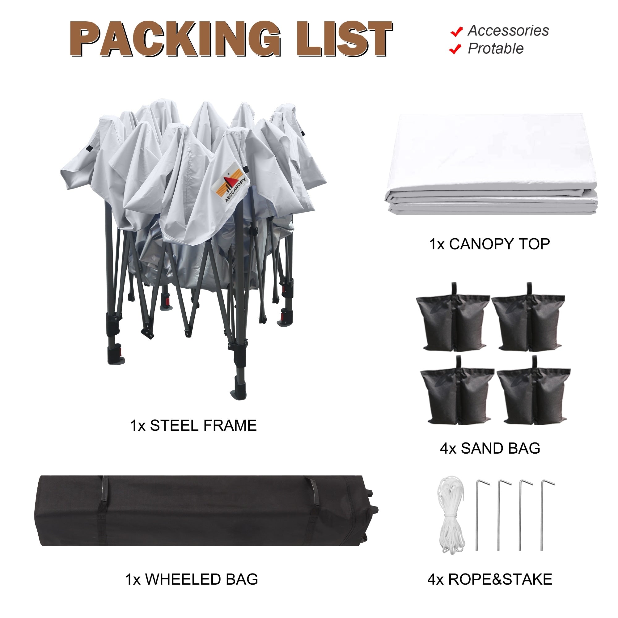 ABCCANOPY Tenda a baldacchino pieghevole facile e resistente Tenda a baldacchino per esterni