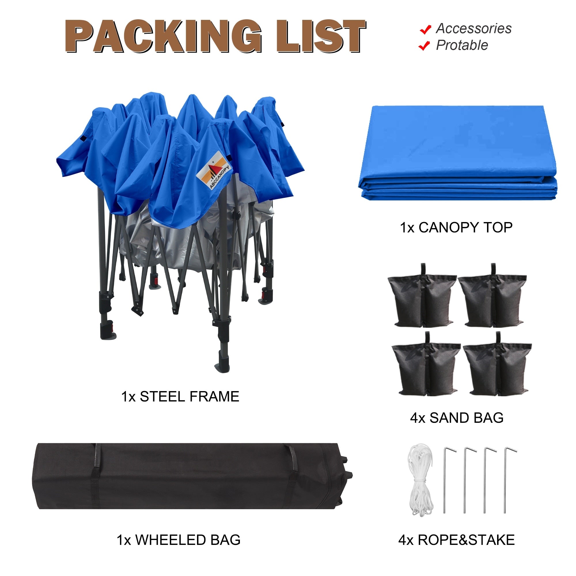 ABCCANOPY Tenda a baldacchino pieghevole facile e resistente Tenda a baldacchino per esterni