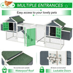 AECOJOY 144'' Grande pollaio con recinto in legno Gabbia per pollame