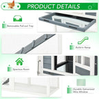 AECOJOY 144'' Grande pollaio con recinto in legno Gabbia per pollame