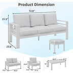AECOJOY Set di mobili da giardino in alluminio da 7 pezzi, set da conversazione all'aperto