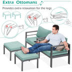 AECOJOY Set di mobili da giardino in alluminio da 7 pezzi, set da conversazione all'aperto