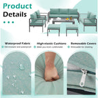 AECOJOY Set di mobili da giardino in alluminio da 7 pezzi, set da conversazione all'aperto