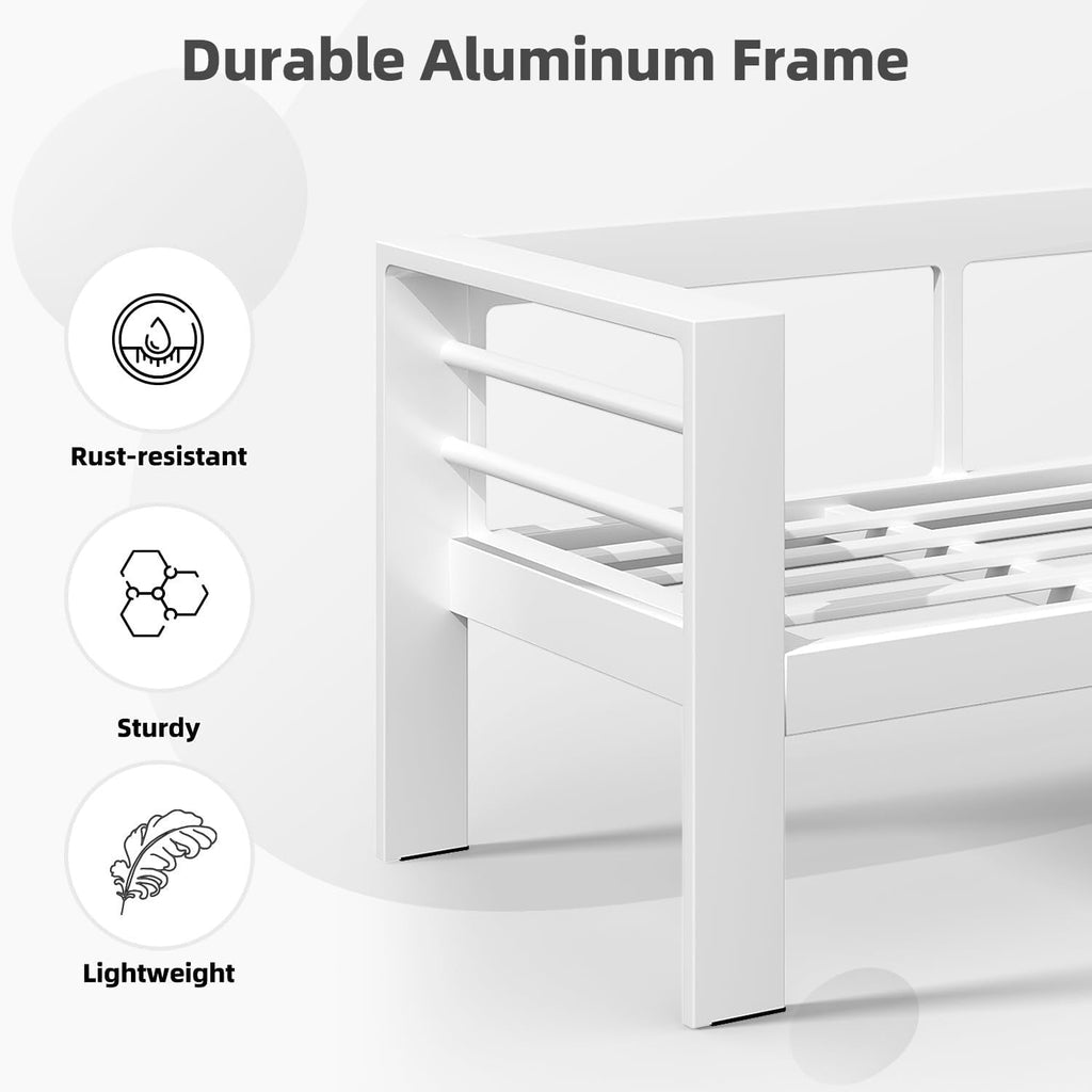 AECOJOY Set di mobili da giardino in alluminio da 7 pezzi, set da conversazione all'aperto