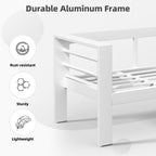 AECOJOY Set di mobili da giardino in alluminio da 7 pezzi, set da conversazione all'aperto