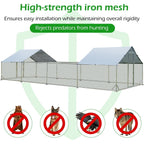 AECOJOY Grande pollaio in metallo con gabbia per polli in metallo