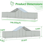 AECOJOY Grande pollaio in metallo con gabbia per polli in metallo