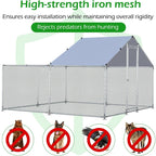 AECOJOY Grande pollaio in metallo con gabbia per polli in metallo