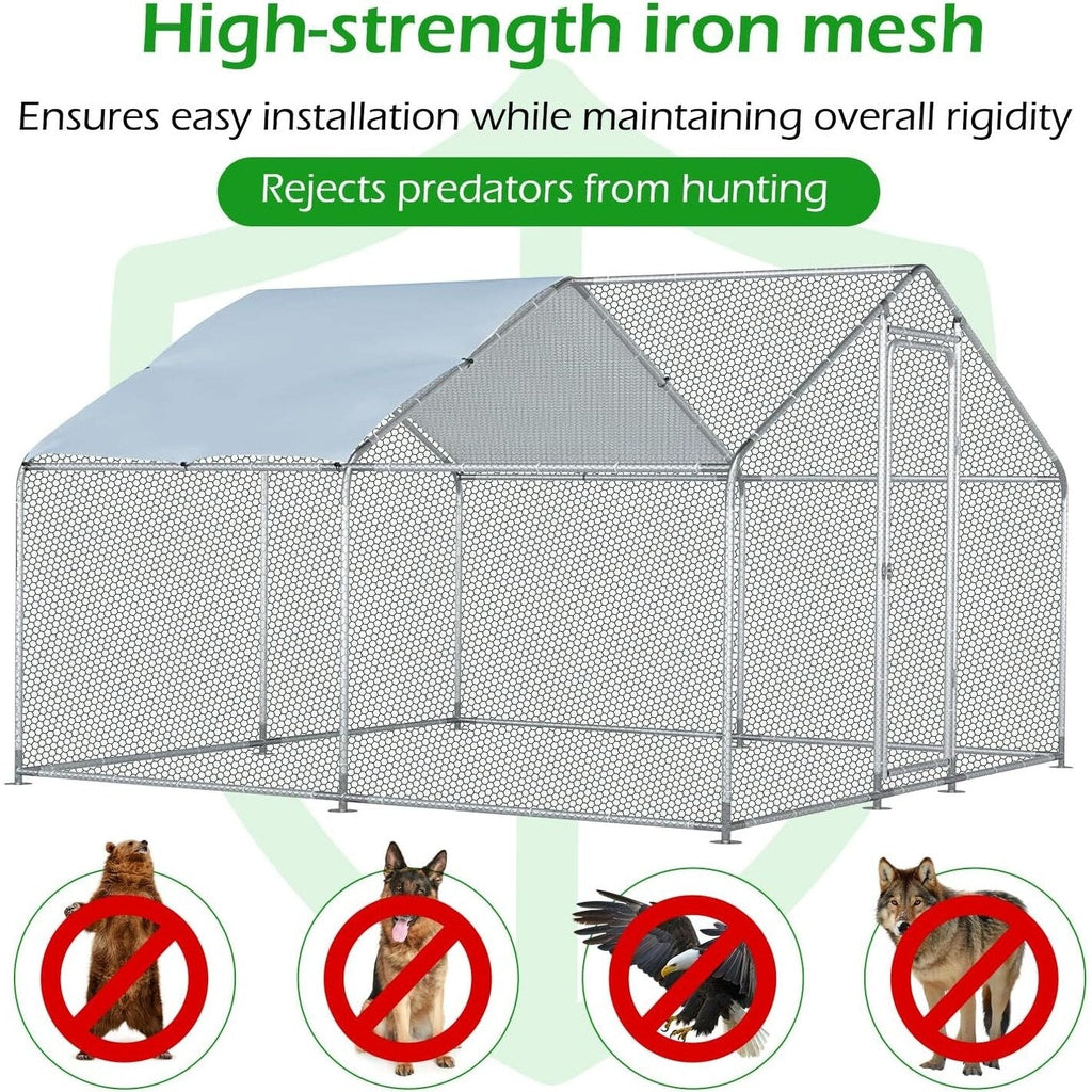 AECOJOY Grande pollaio in metallo con gabbia per polli in metallo