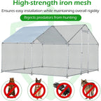 AECOJOY Grande pollaio in metallo con gabbia per polli in metallo