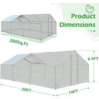 AECOJOY Grande pollaio in metallo con gabbia per polli in metallo