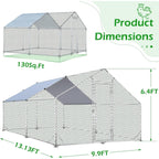 AECOJOY Grande pollaio in metallo con gabbia per polli in metallo