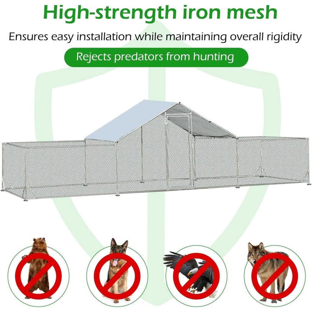 AECOJOY Grande pollaio in metallo con gabbia per polli in metallo