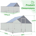 AECOJOY Grande pollaio in metallo con gabbia per polli in metallo