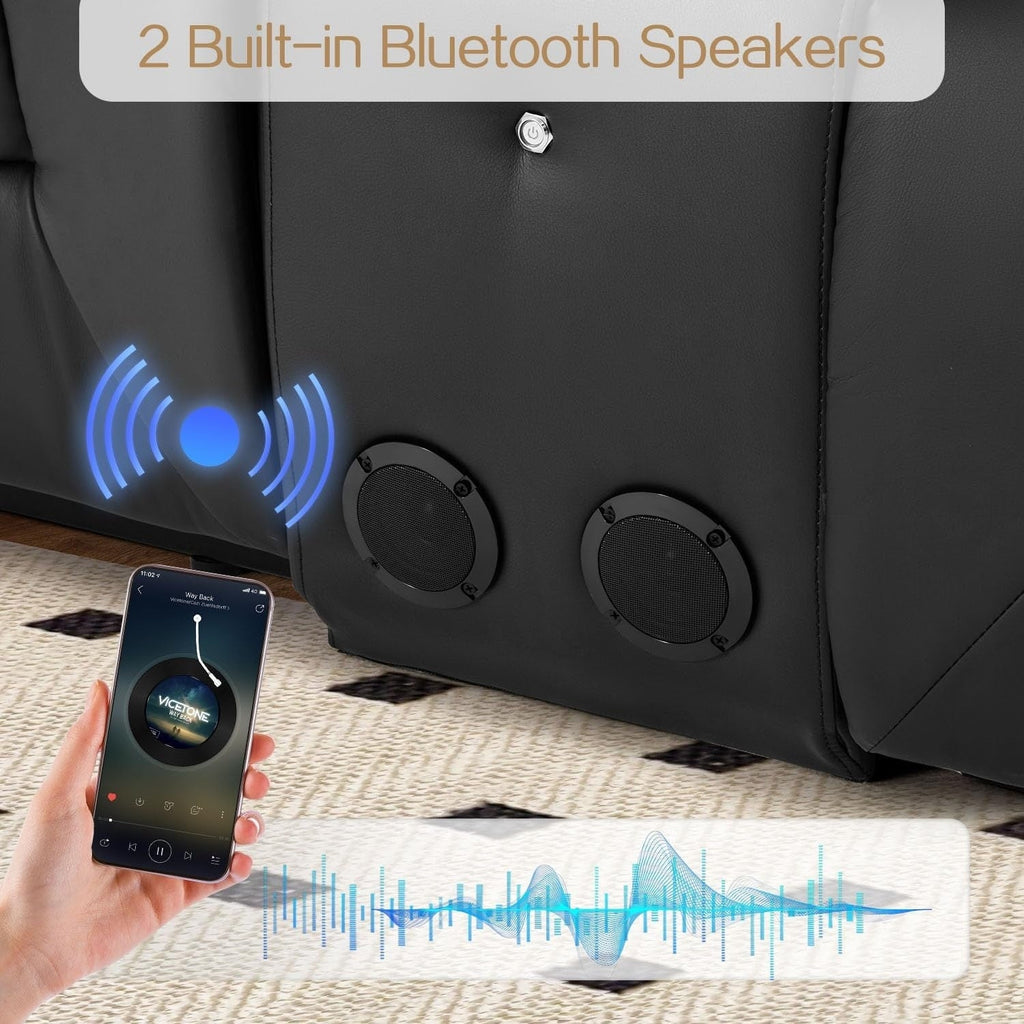 Divano reclinabile AECOJOY manuale per camper, divano reclinabile in PU per home theater con console