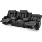 Divano reclinabile AECOJOY manuale per camper, divano reclinabile in PU per home theater con console