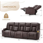 Divano reclinabile AECOJOY manuale per camper, divano reclinabile in PU per home theater con console