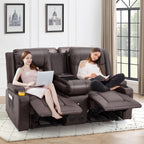 Divano reclinabile AECOJOY manuale per camper, divano reclinabile in PU per home theater con console