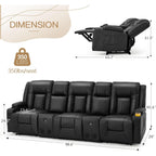 Divano reclinabile AECOJOY manuale per camper, divano reclinabile in PU per home theater con console