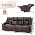 Divano reclinabile AECOJOY manuale per camper, divano reclinabile in PU per home theater con console