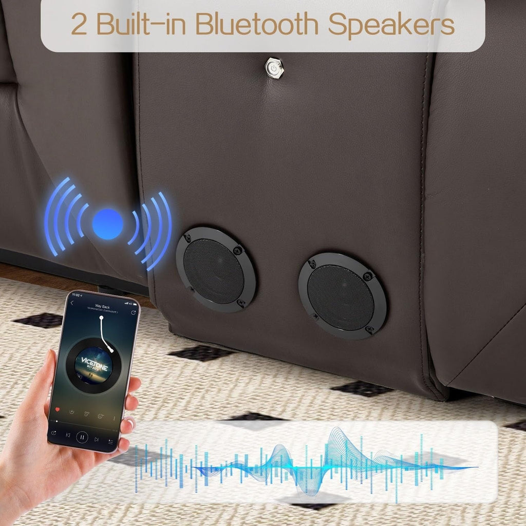 Divano reclinabile AECOJOY manuale per camper, divano reclinabile in PU per home theater con console