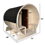 Sauna a botte in pino finlandese bianco ALEKO per 6-8 persone con riscaldatore elettrico UL - 88L x 73W x 79H pollici