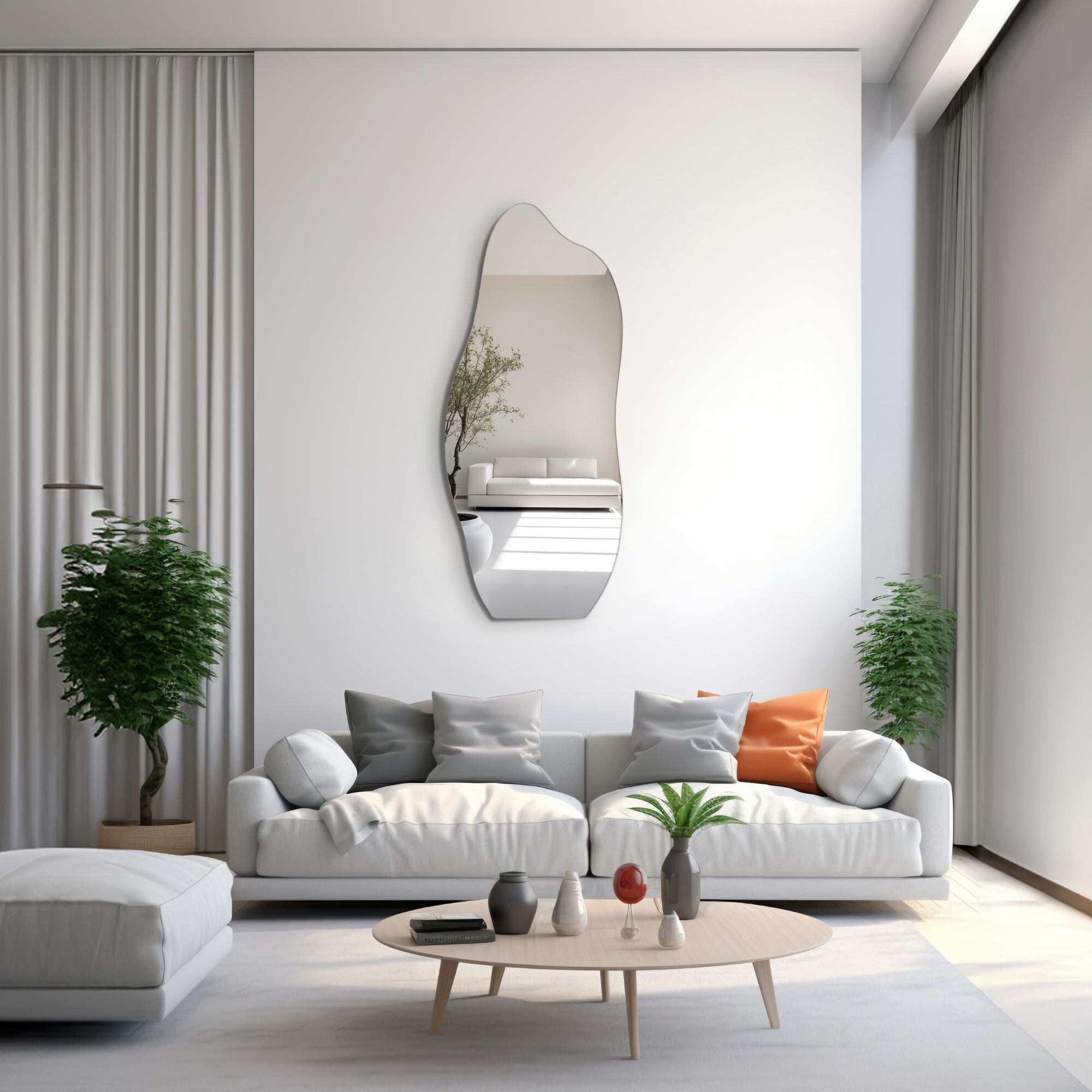 Specchio da parete irregolare asimmetrico ALYA