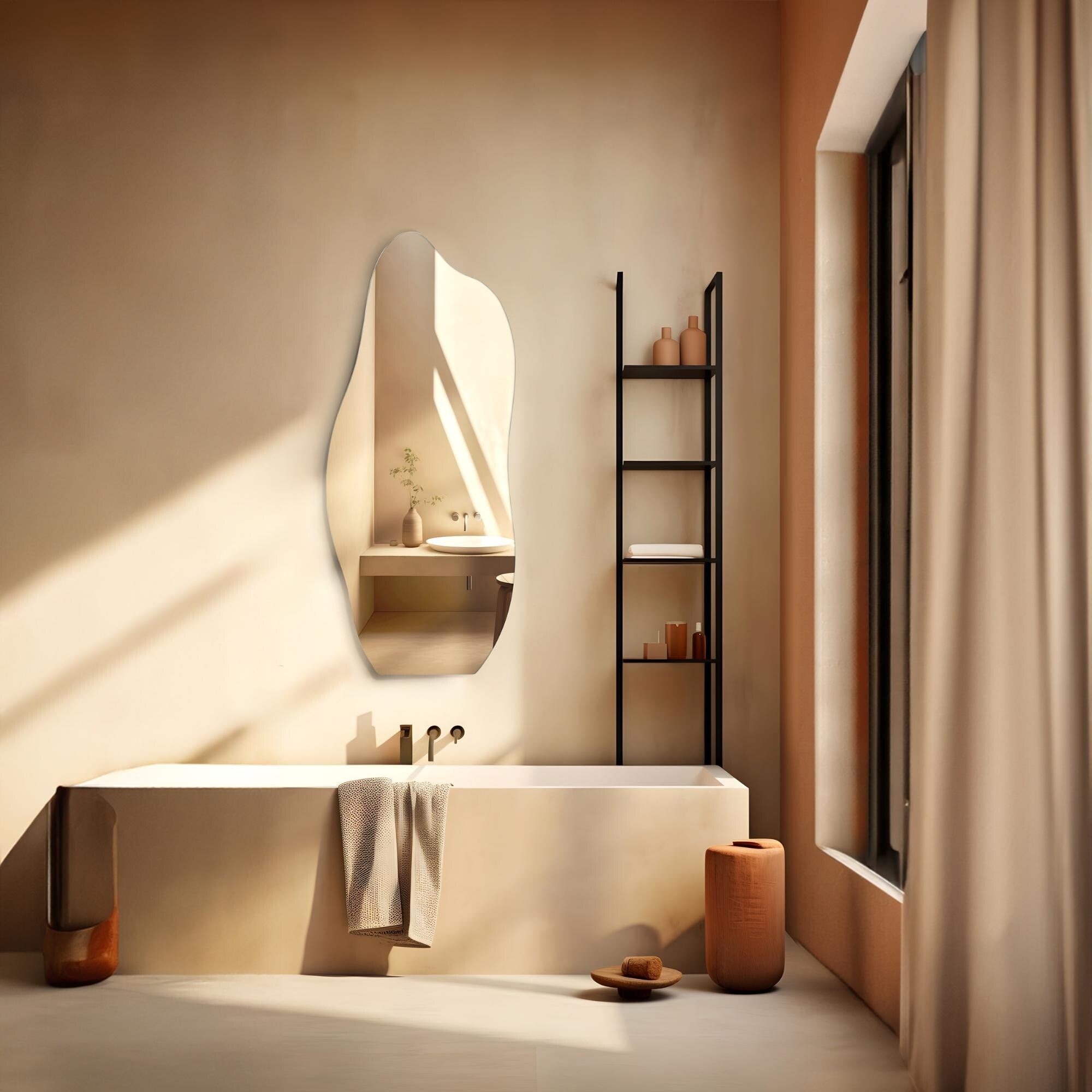 Specchio da parete irregolare asimmetrico ALYA