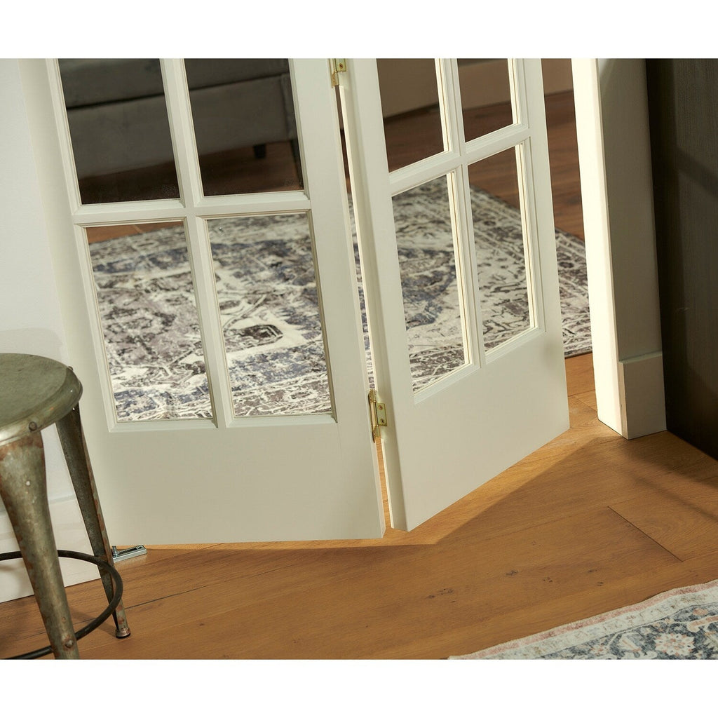 Porta a soffietto tradizionale in pino grezzo con vetro diviso AWC da 36 pollici