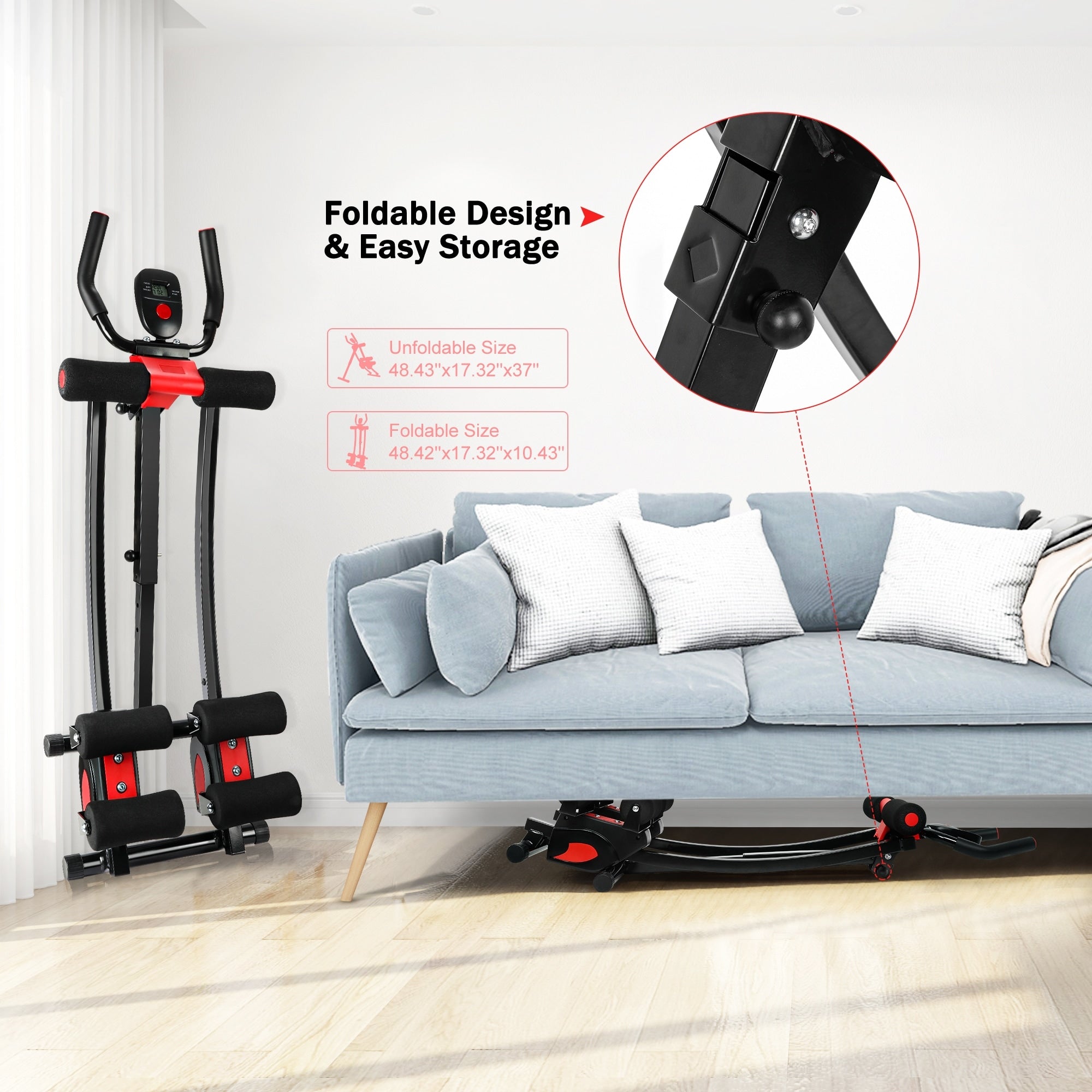 Ab Machine Pieghevole Core Addominali Esercizio Trainer Home Gym Fitness