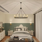 Lampadario a ruota di carro Acroma Farmhouse da 12 luci, 40 pollici, con UL - 40'' P x 138'' H