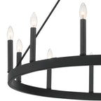 Lampadario a ruota di carro Acroma Farmhouse da 12 luci, 40 pollici, con UL - 40'' P x 138'' H
