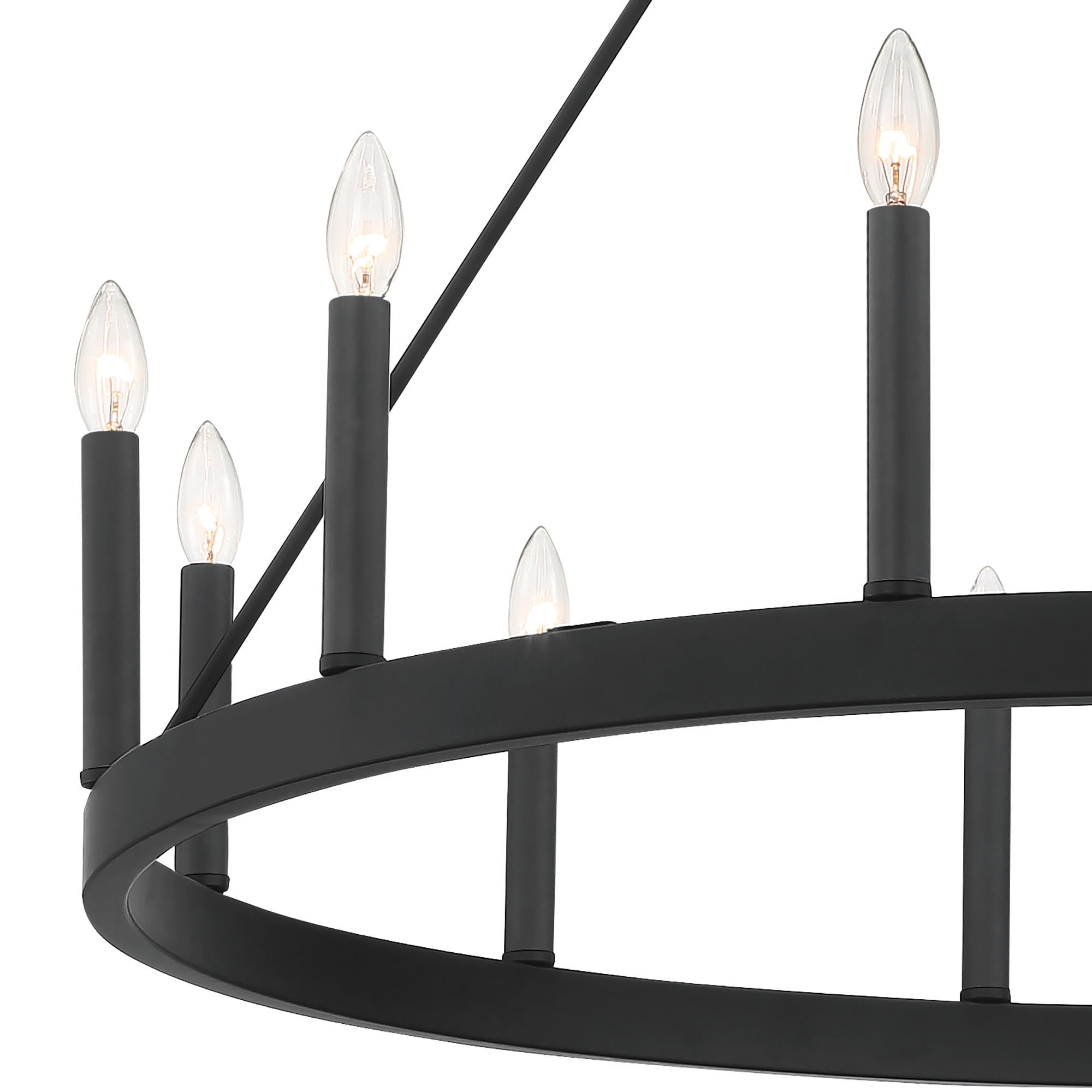 Lampadario a ruota di carro Acroma Farmhouse da 12 luci, 40 pollici, con UL - 40'' P x 138'' H