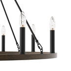 Lampadario a ruota di carro Acroma Farmhouse da 12 luci, 40 pollici, con UL - 40'' P x 138'' H