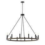 Lampadario a ruota di carro Acroma Farmhouse da 12 luci, 40 pollici, con UL - 40'' P x 138'' H