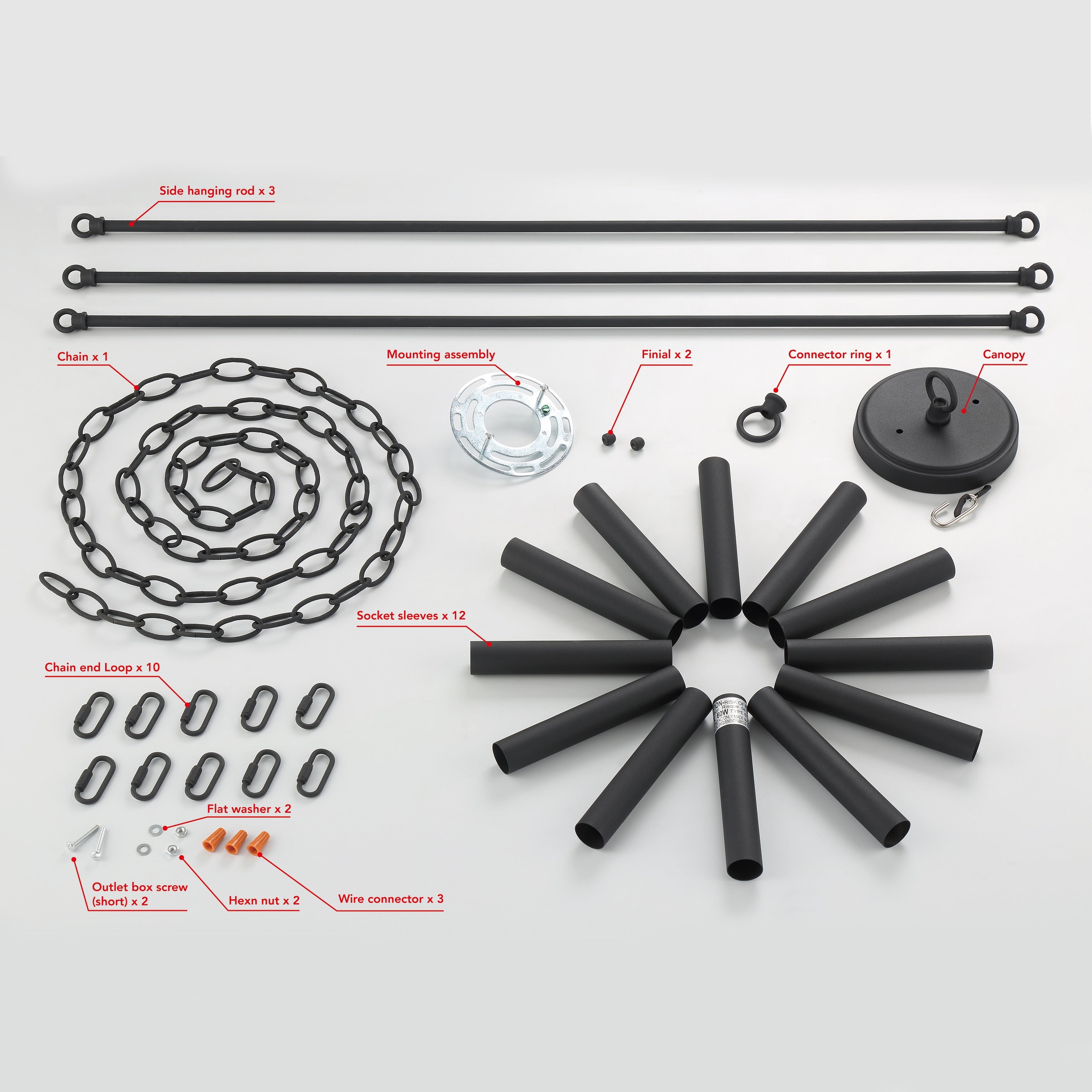 Lampadario a ruota di carro Acroma Farmhouse da 12 luci, 40 pollici, con UL - 40'' P x 138'' H